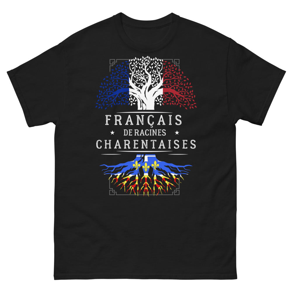 T-shirt Charente noir - Français de racines charentaises