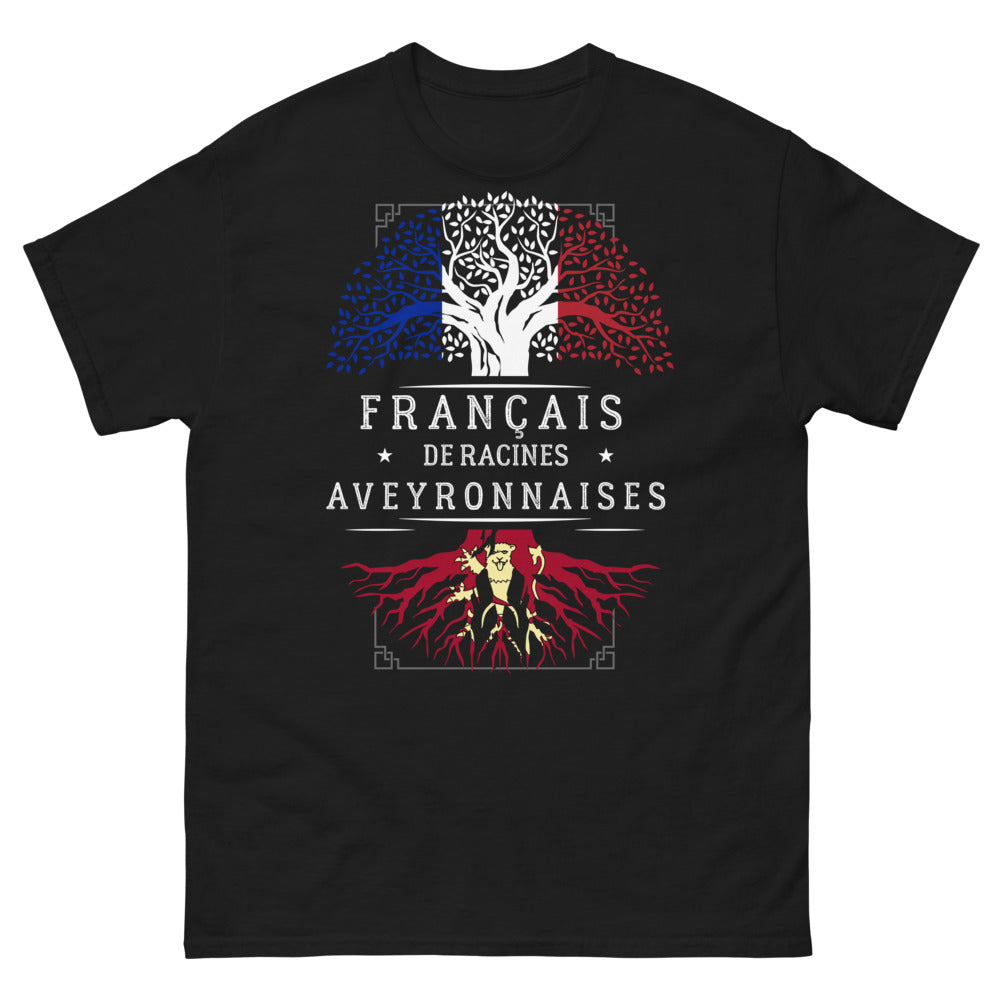 T-shirt Aveyron noir - Français de racines Aveyronnaises