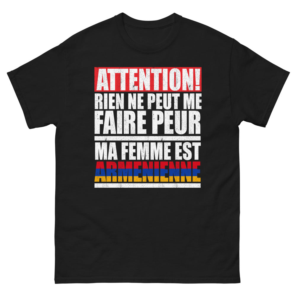 T-shirt mari d’Arménienne noir - rien ne peut me faire peur