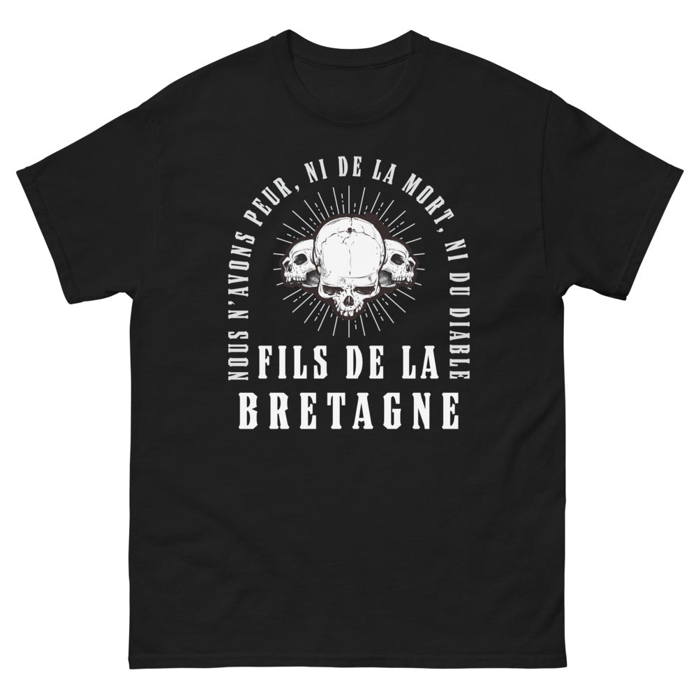 T-shirt Bretagne noir - Fils de la Bretagne, ni peur de la mort ni du diable