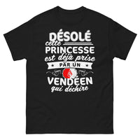 Thumbnail for T-shirt Vendée noir - Princesse déjà prise par un Vendéen qui déchire