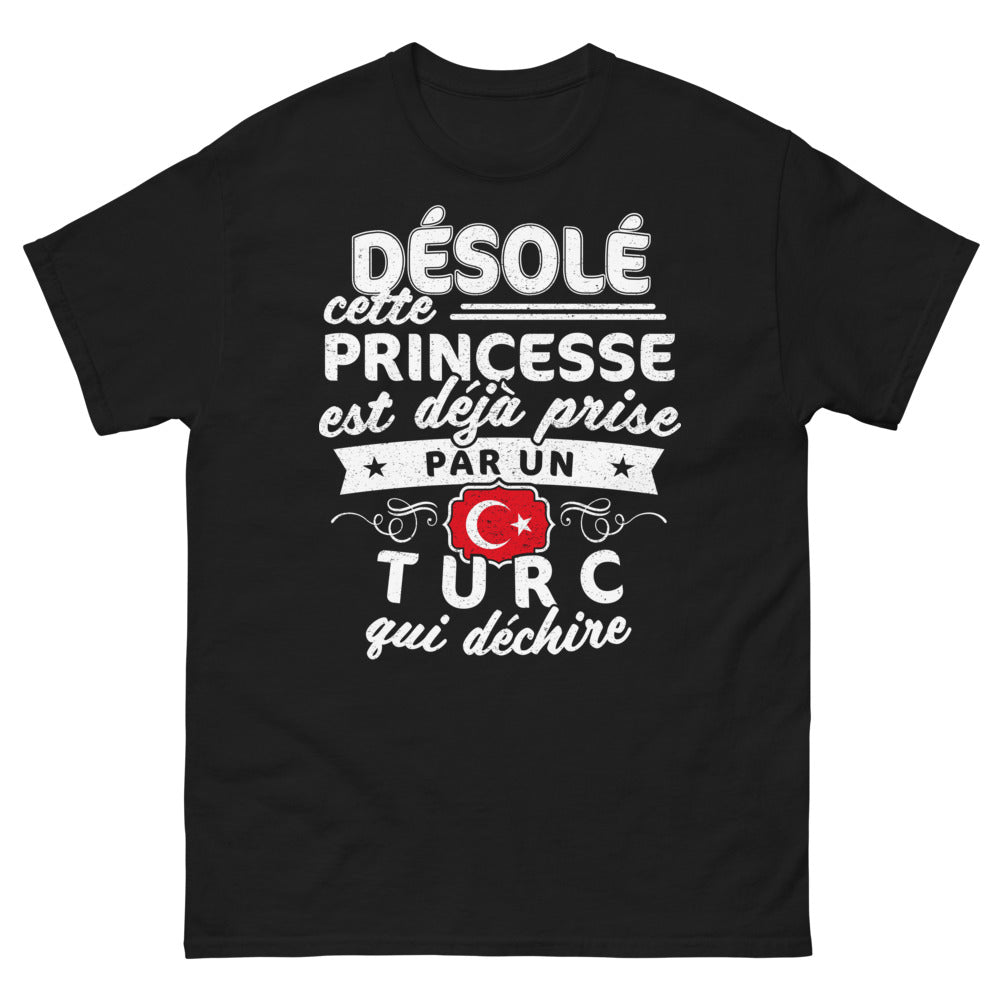 T-shirt Turquie noir - Désolée, princesse déjà prise