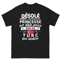 Thumbnail for T-shirt Turquie noir - Désolée, princesse déjà prise