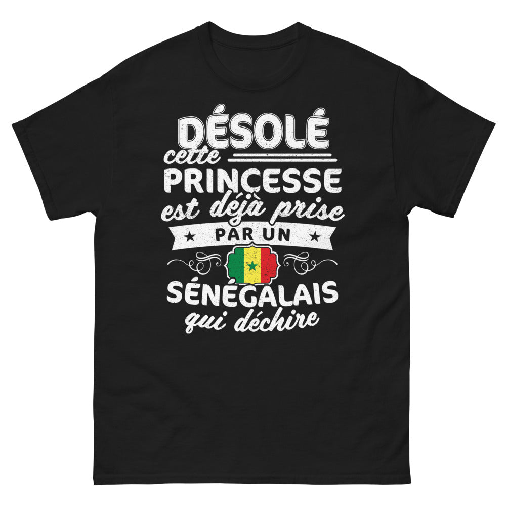 T-shirt Sénégal noir - Princesse déjà prise par un Sénégalais