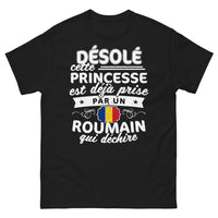 Thumbnail for T-shirt Roumanie noir - Cette princesse déjà prise par un Roumain