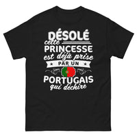 Thumbnail for T-shirt Portugais noir - Princesse déjà prise par un Portugais