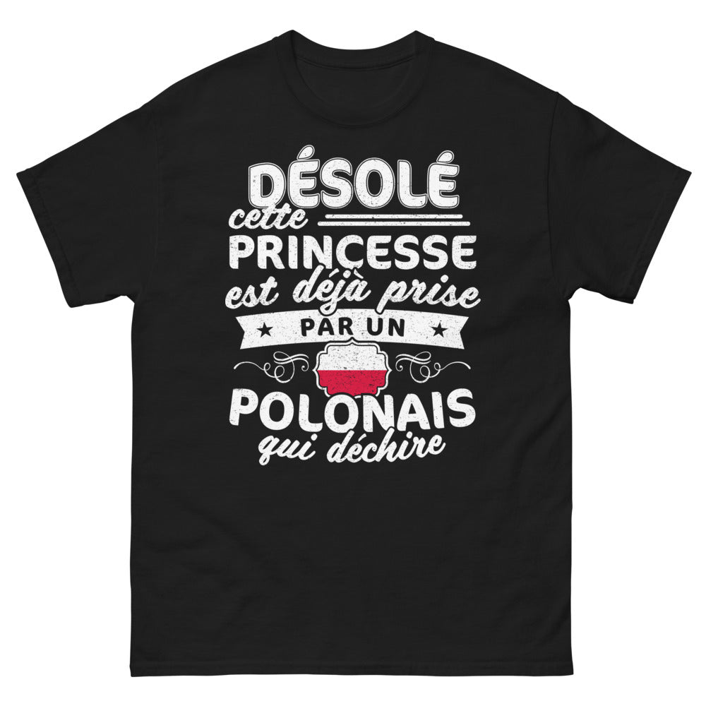 T-shirt Pologne noir - Princesse déjà prise par un Polonais