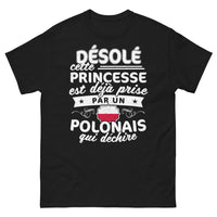 Thumbnail for T-shirt Pologne noir - Princesse déjà prise par un Polonais