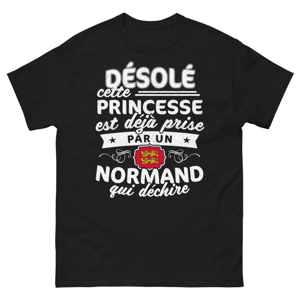 T-shirt Normand noir - princesse déjà prise par un Normand qui déchire