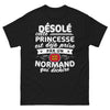 T-shirt Normand noir - princesse déjà prise par un Normand qui déchire