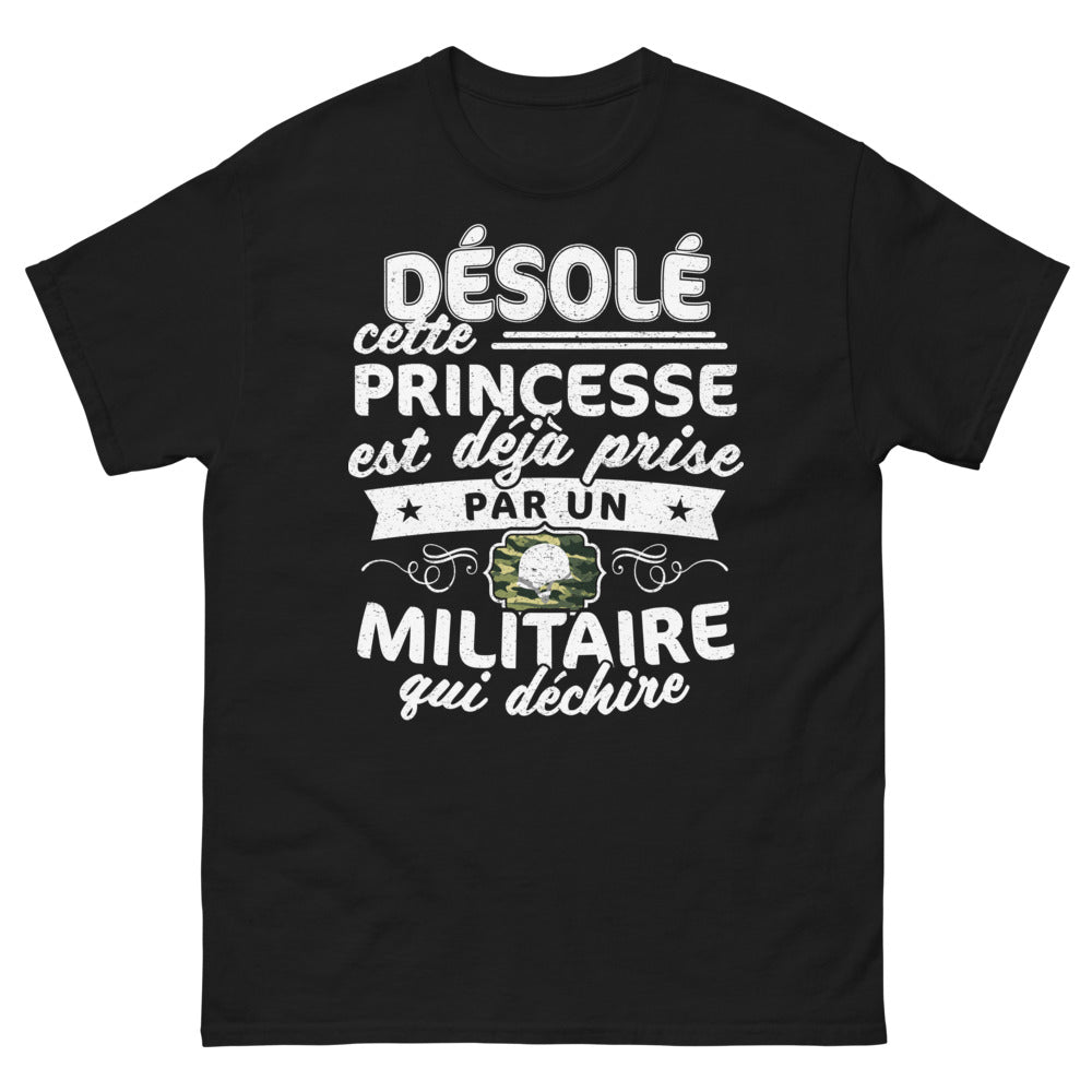 T-shirt militaire noir - Princesse déjà prise par un militaire
