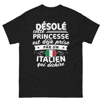 Thumbnail for T-shirt Italie noir - Princesse déjà prise, Italien qui déchire