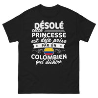 Thumbnail for T-shirt Colombie noir - princesse déjà prise par un Colombien qui déchire