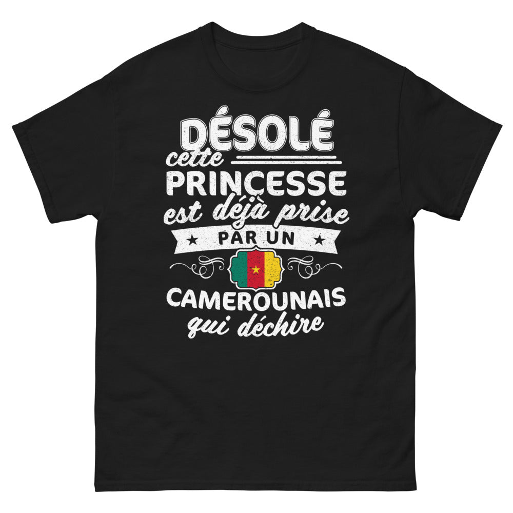 T-shirt Cameroun princesse noir - Cette princesse est camerounaise