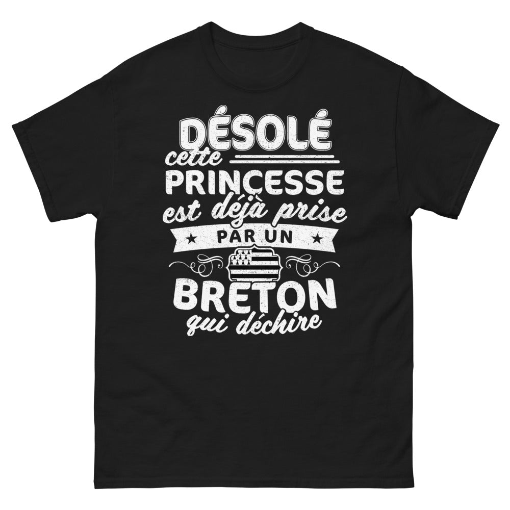 T-shirt Breton noir - Princesse déjà prise par un Breton