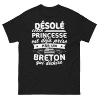 Thumbnail for T-shirt Breton noir - Princesse déjà prise par un Breton