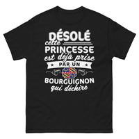 Thumbnail for T-shirt Bourgogne noir - Désolé, princesse déjà prise par un Bourguignon