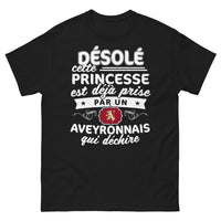 Thumbnail for T-shirt Aveyron noir - princesse déjà prise par un Aveyronnais qui déchire