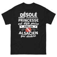 Thumbnail for T-shirt Alsace noir - Princesse déjà prise par un Alsacien qui déchire
