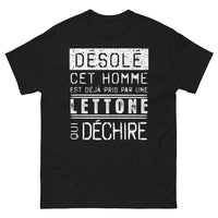 Thumbnail for T-shirt Lettonie noir - Désolé, pris par une Lettonne déchirée