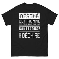 Thumbnail for T-shirt Cantal noir - Déjà pris par une Cantalouse, il déchire