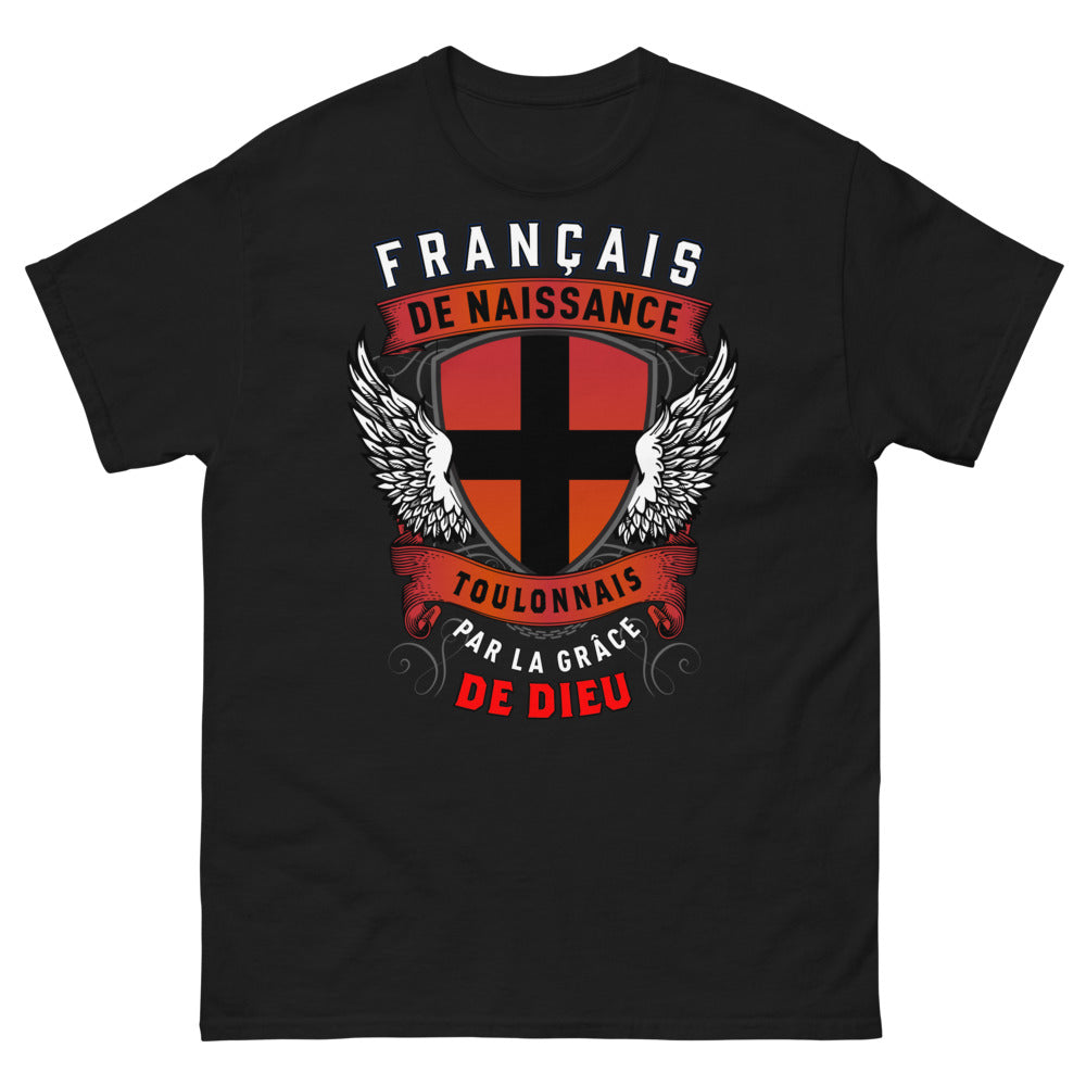 T-shirt Toulonnais noir - Français de naissance, grâce de Dieu