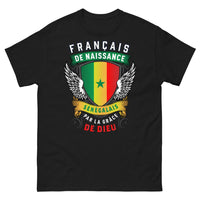 Thumbnail for T-shirt France Sénégal noir - Français de naissance, Sénégalais par la grâce de Dieu