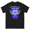T-shirt France Grèce noir - Français de naissance, Grec par la grâce de Dieu