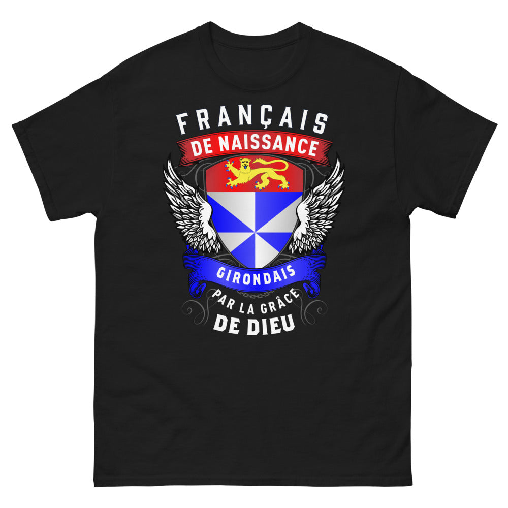 T-shirt Girondais noir - Français de naissance, Girondais