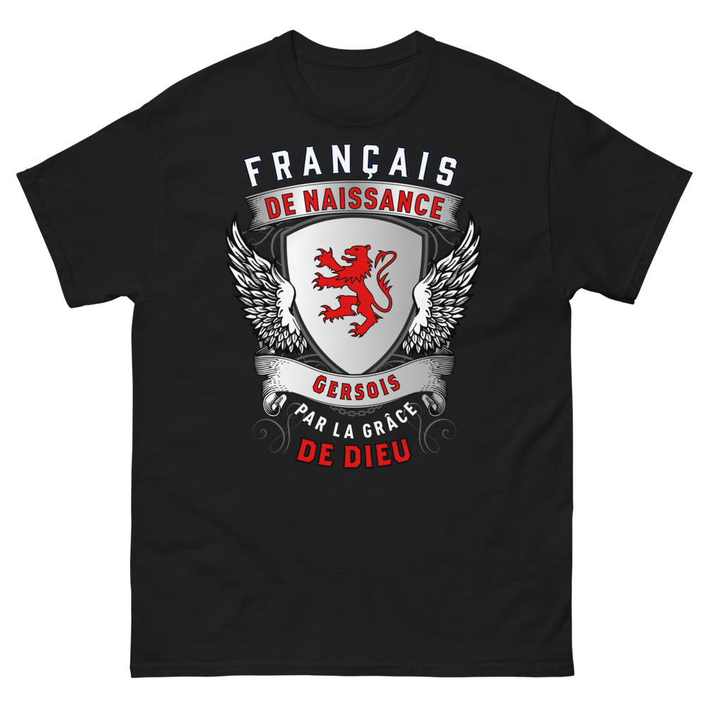 T-shirt Gersois noir - Français de naissance, grâce de Dieu
