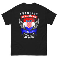 Thumbnail for T-shirt Croatie noir - Français de naissance, Croate par grâce de Dieu