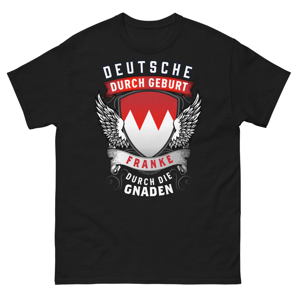T-shirt Franconie noir - Deutsche durch Geburt, Franke durch die Gnaden