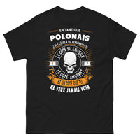 Thumbnail for T-shirt Polonais noir - 3 côtés: silencieux, drôle, à éviter