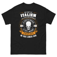 Thumbnail for T-shirt Italie noir - En tant qu'Italien, 3 côtés: silencieux, amusant, dangereux