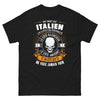 T-shirt Italie noir - En tant qu'Italien, 3 côtés: silencieux, amusant, dangereux