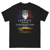 Thumbnail for T-shirt Français de racines zimbabwéennes noir - clin d'œil métissé