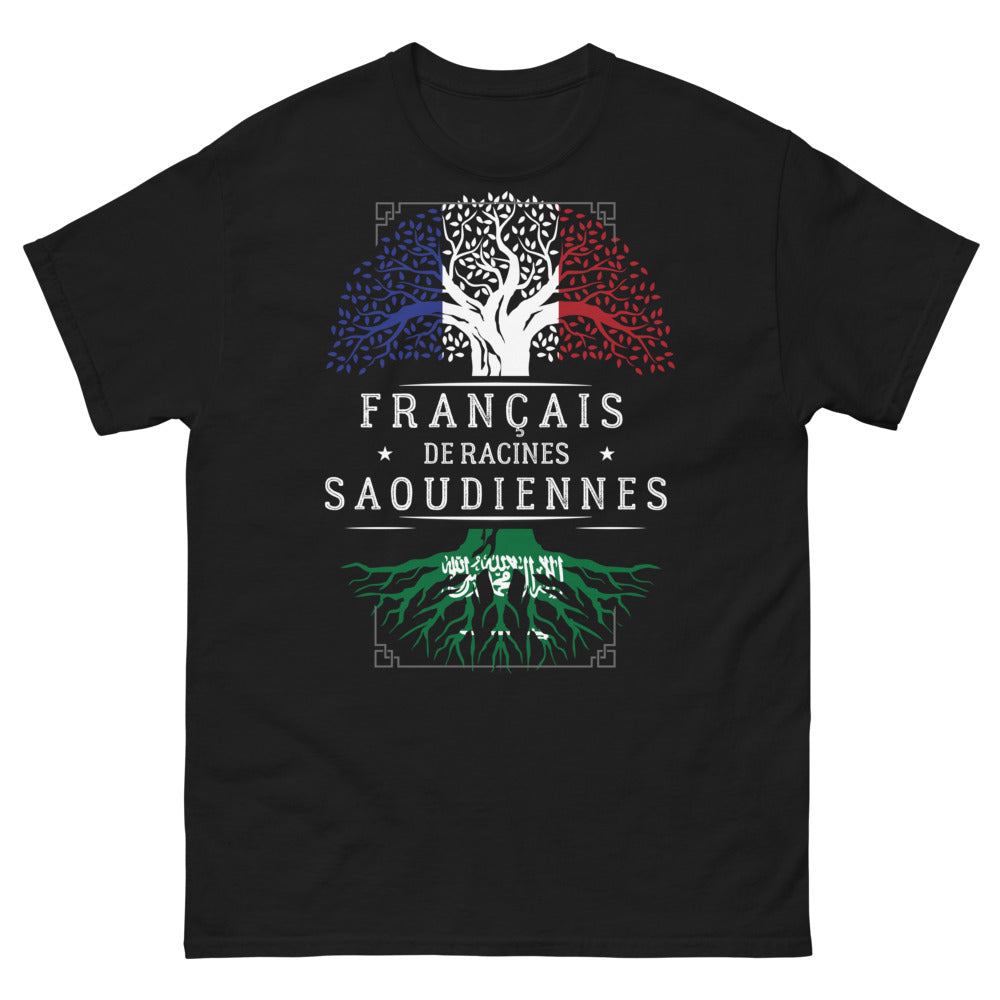 T-shirt Français de racines saoudiennes noir - Homme fier