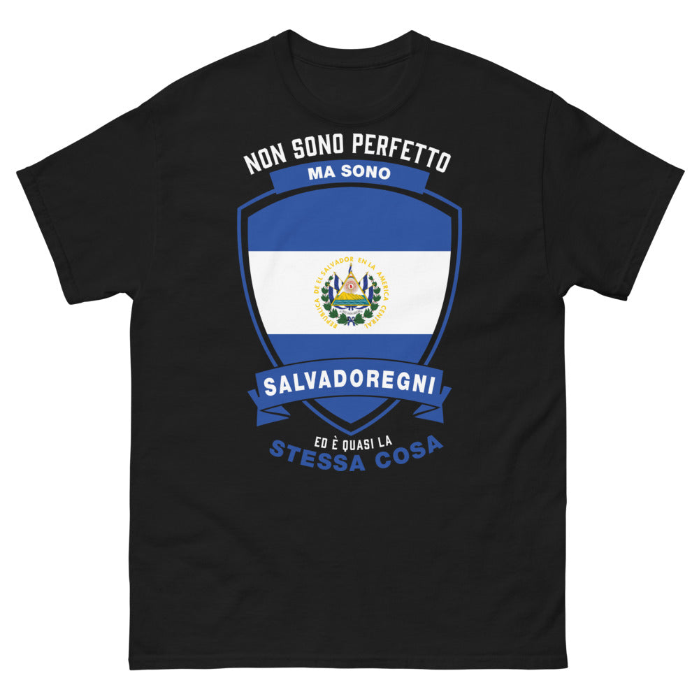 T-Shirt salvadoregno blu navy - Non sono perfetto, ma sono salvadoregno