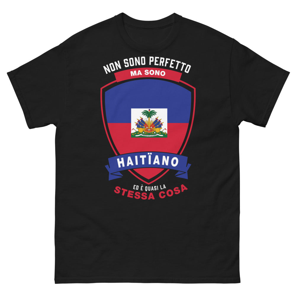 T-shirt Haïti noir - Non Sono Perfetto Ma Sono Haitiano