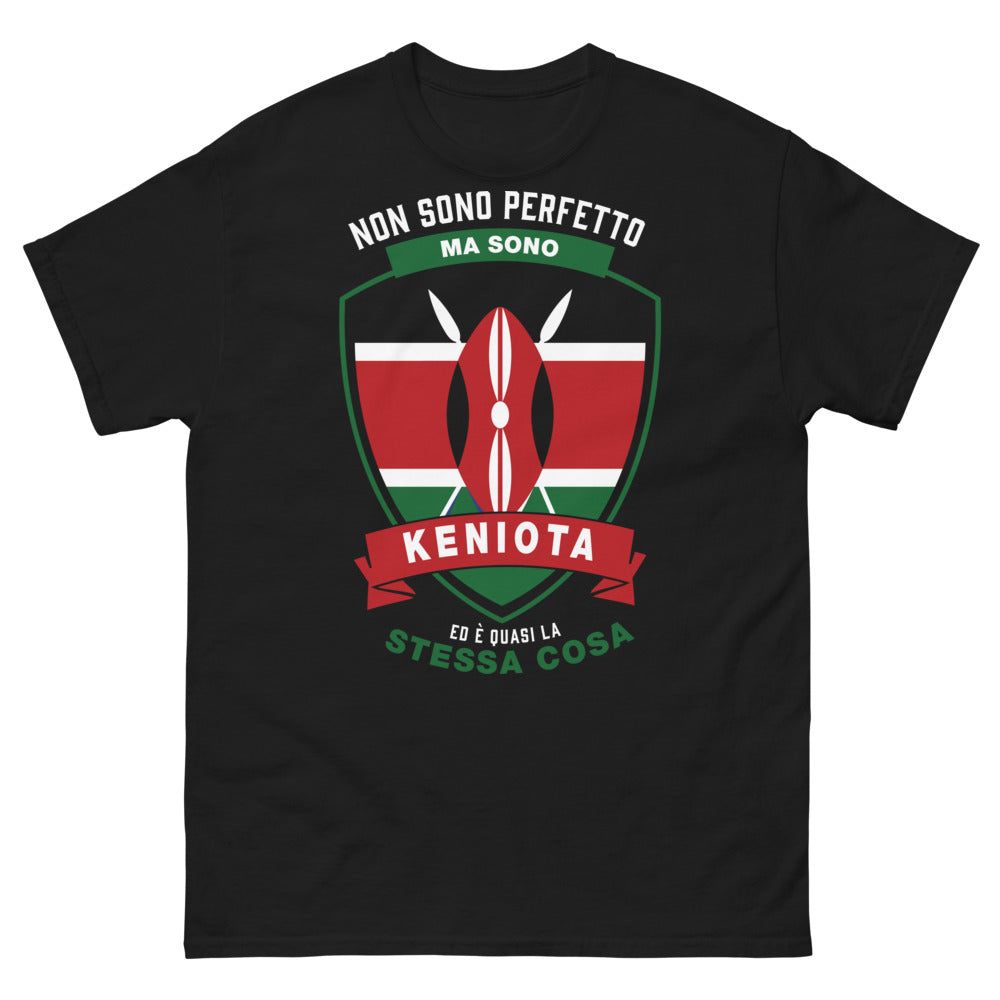 T-Shirt Keniano Nero - Non sono perfetto ma sono keniota