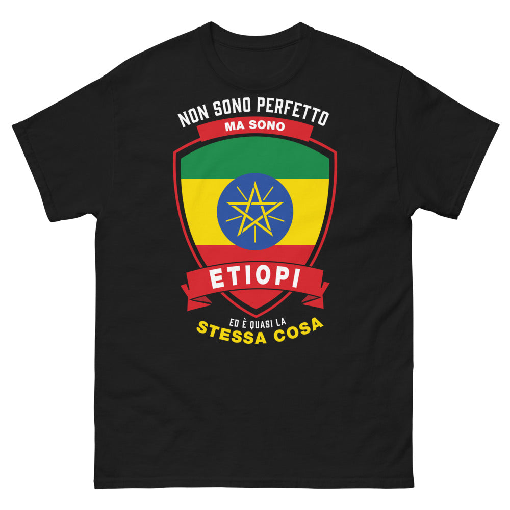 T-Shirt Etiopia nera - Non sono perfetto ma sono Etiopi