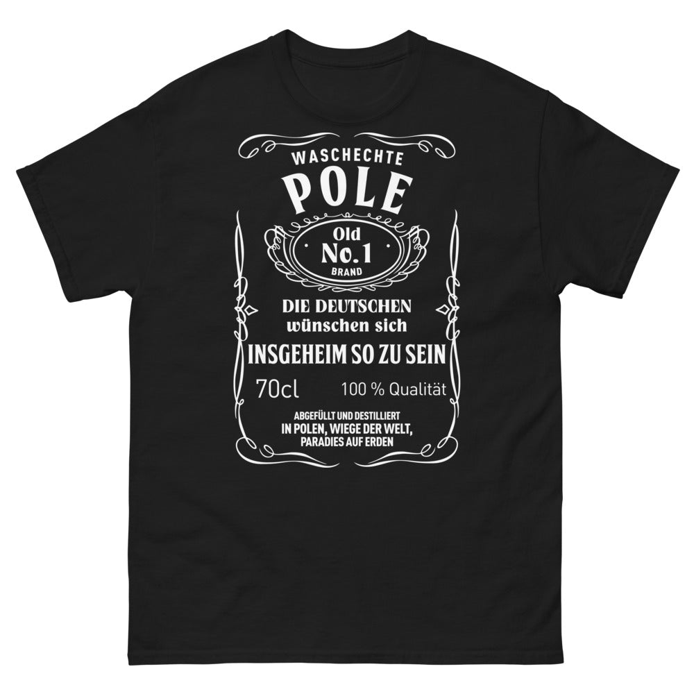 T-shirt Pologne noir - 'Wahre Polen' fierté et humour