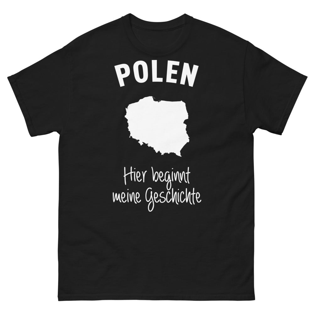 T-shirt Pologne noir - Hier beginnt meine Geschichte