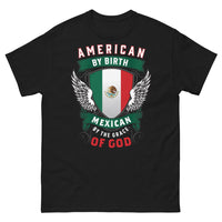 Thumbnail for T-shirt USA/Mexique noir - American by Birth, Mexican by the Grace of God