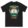 T-shirt américano-indien noir - American by Birth, Indian by the Grace of God
