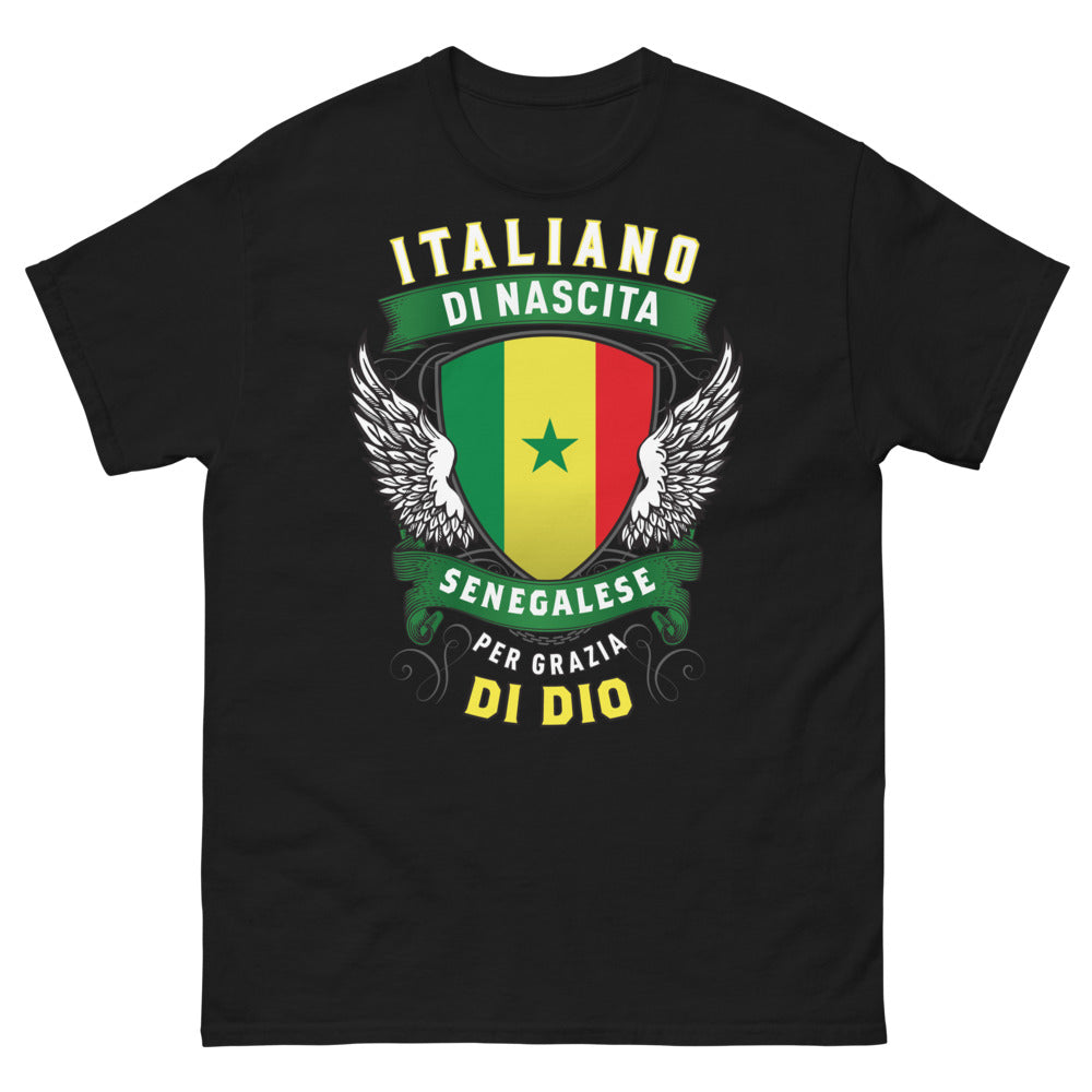 T-Shirt Italie-Sénégal navy — Italiano di nascita, Senegalese per grazia di Dio