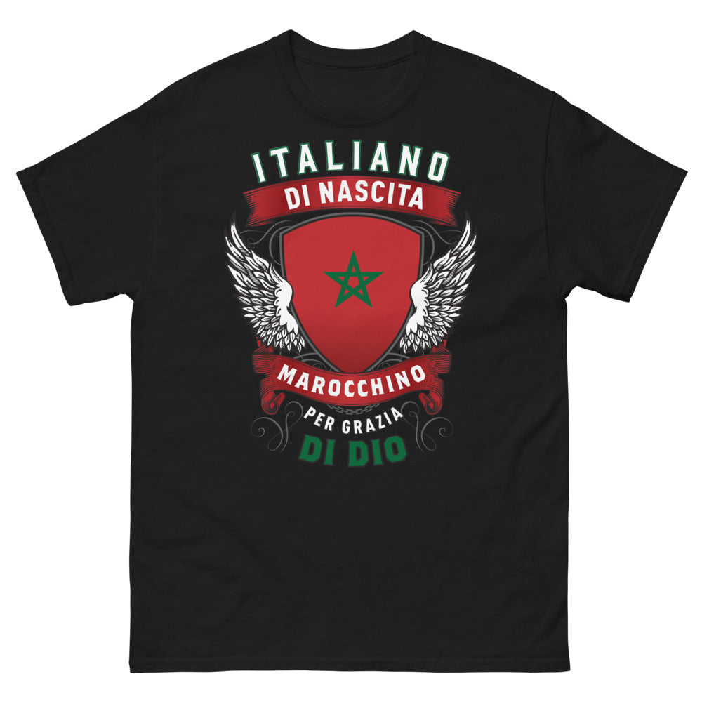 T-shirt Italien Marocain noir - italiano di nascita, marocchino per grazia di Dio