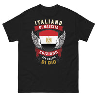 Thumbnail for T-shirt Italo-égyptien marine - 'Italiano di Nascita, Egiziano per Grazia di Dio'