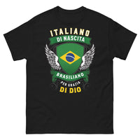 Thumbnail for Maglietta Italo-Brasiliana blu scuro - Brasileiro per grazia di Dio