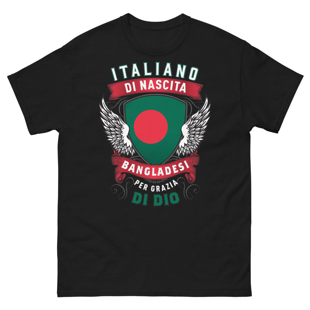 T-shirt Italien-Bangladais noir - Italiano di Nascita, Bangladesi per Grazia di Dio